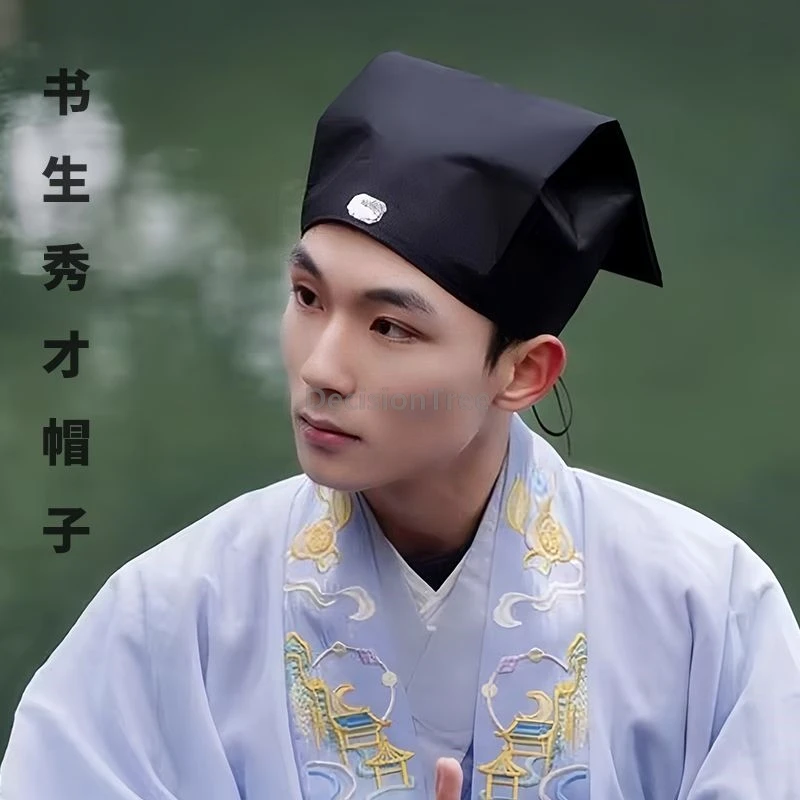 

2025 ancient style literati traditional daily hanfu hat chinese han element simple classic headgear cosplay hanfu accessory