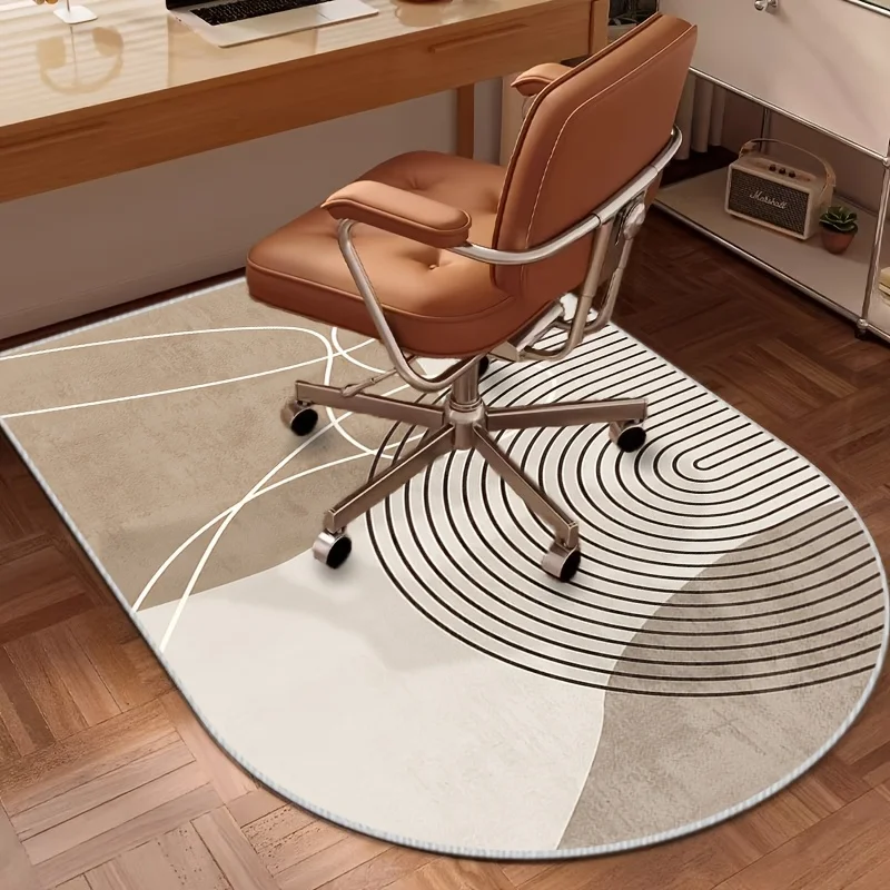 VIKAMA  Irregularly Shape Office Chair Mat Exquisite Minimalist Chair Rug Swivel Chair Study Chair Floor Protection Carpet Home