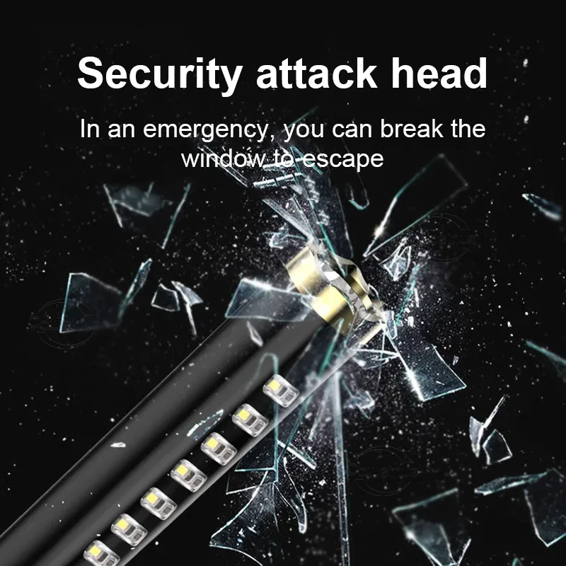 Baseball Bat Rechargeable LED Flashlight Super Bright Self Defense Lantern for Camping Mace Light Tactical Baton Emergency Torch