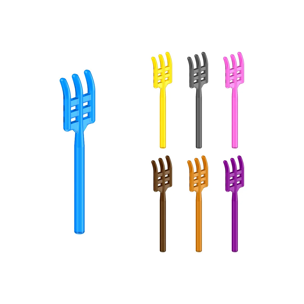 Small Particle Building Blocks Assembled Pitchfork Parts with Round End Handle Wholesale 2130 Compatible with Lego 4496