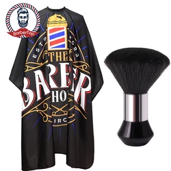 Barber Haircut Cloth With Brush Hairdresser Apron Hair Cut Cape Hairdress Gown Hairdressing Coat Barbershop Salon Accessory