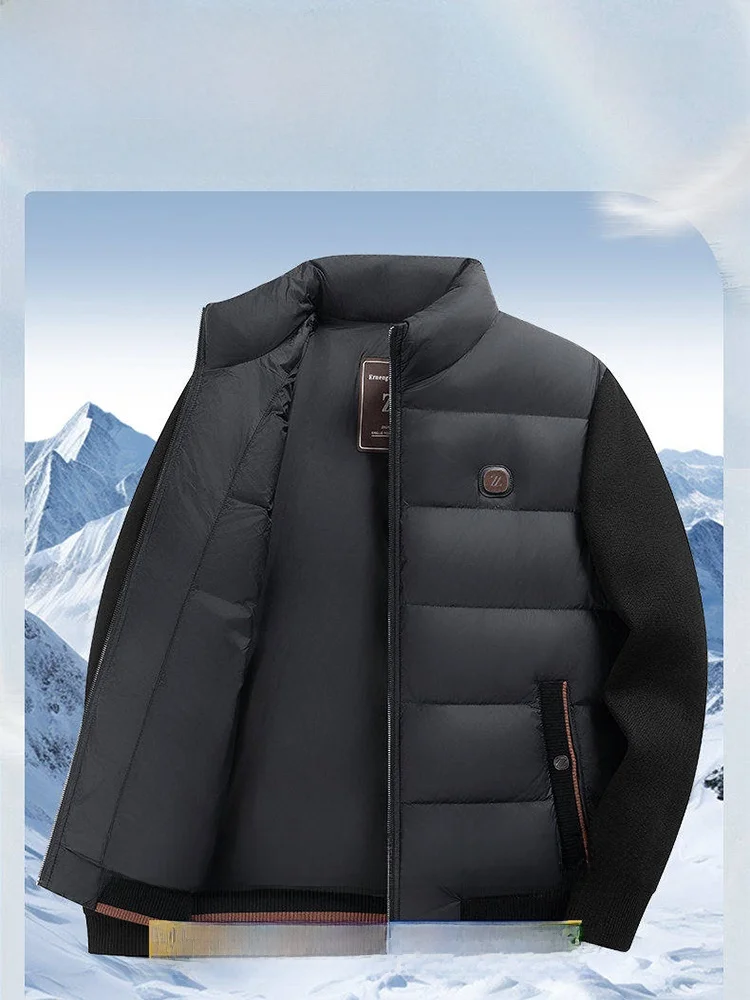 

Мужская зимняя теплая повседневная куртка TUCANO Luxury Ort Puffer Jaet с воротником-стойкой, нейлоновая, водонепроницаемая, с элементами комбинированной отделки