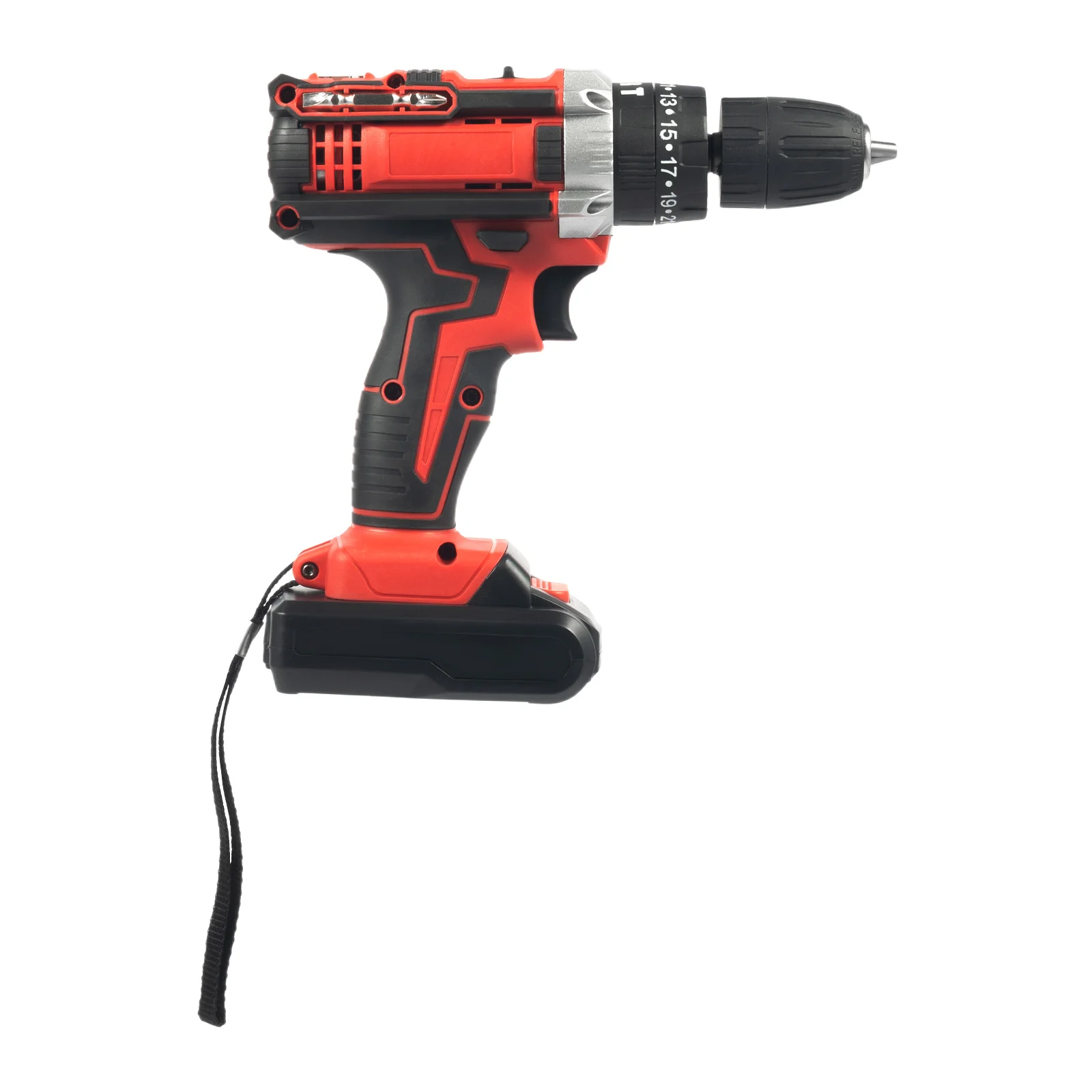 Cordless Electric Drill Driver Set 28N·m 2‑Speed 25+3 Torque with Battery 24Pcs Drill Bits Storage Box for Home DIY
