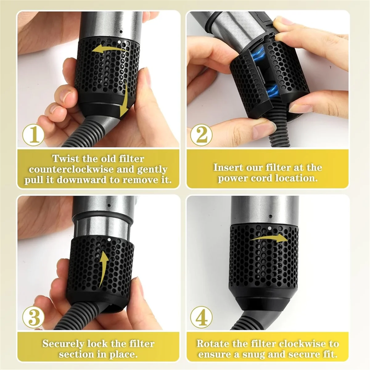 ใหม่แม่เหล็กด้านนอกกรงกรองสําหรับ Dyson Airwrap HS01/HS05 ทนทานสิ่งที่แนบมา Hair Styler กรอง