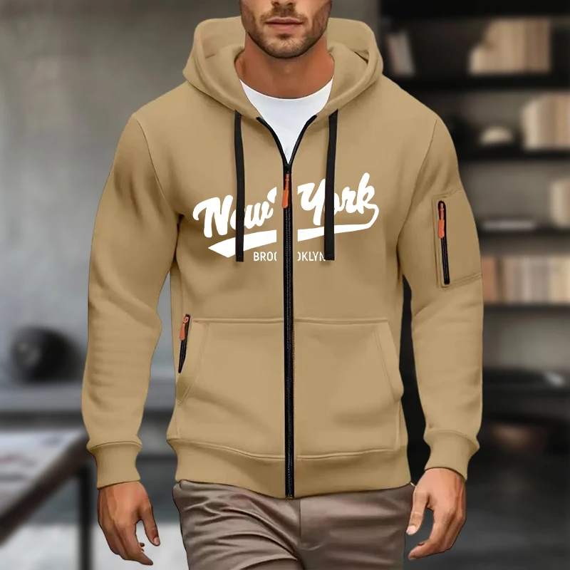 تصميم فضفاض بسحاب للرجال هوديي ملابس رياضية للرجال ملابس الشارع كبيرة جدًا كاجوال للرجال