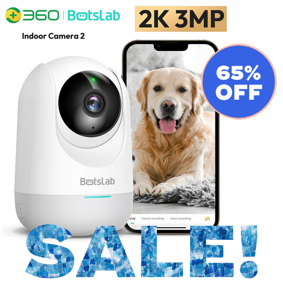  Botslab by 360 C211 Security Camera Smart Pan Tilt Camera, 2K WiFi CCTV Indoor Home Camera Human Motion Detection Night Vision 