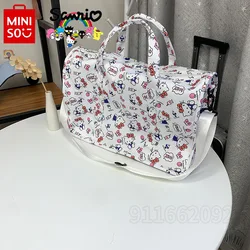 HelloKitty New Travel Bag Cartoon Women's Travel Handbag Large Capacity Women's One Shoulder Crossbody Bag Multi Functional