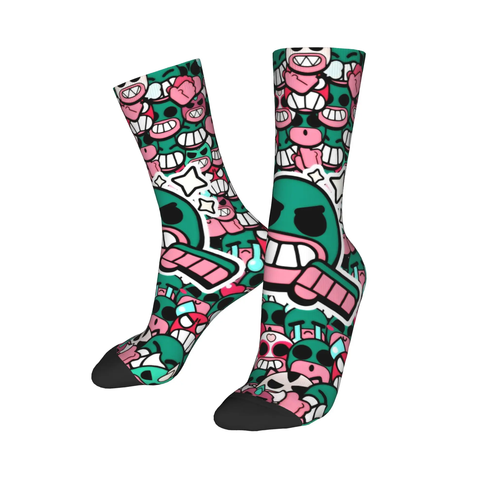 Brawleds funny game Socks for Women Men Merch All Season  Warm Crew Socks Breathable