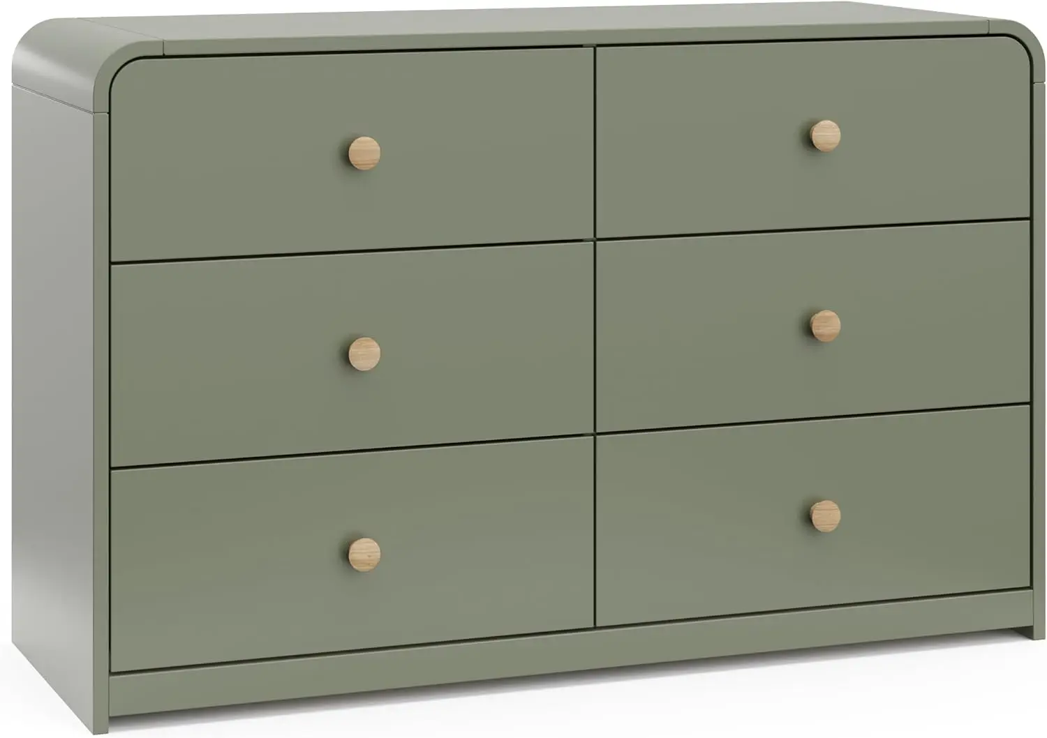 Santos 6 Drawer Dresser (Olive) - Dresser for Nursery, 6 Drawer Dresser, Kids Dresser, Nursery Dresser Drawer