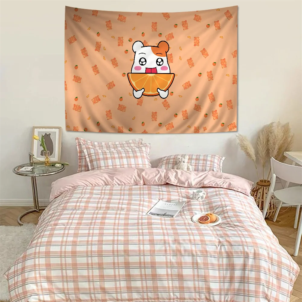 Cartoon Cute H-Hamtaro Hanging Bohemian Tapestry Hanging Tarot Hippie Wall Rugs Dorm Japanese Tapestry