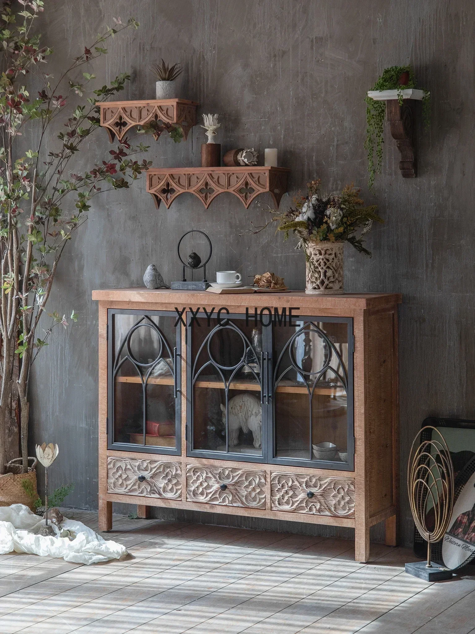 

Шкаф для чая и вина из массива дерева, кухонный шкаф для ресторанов и гостевых домов