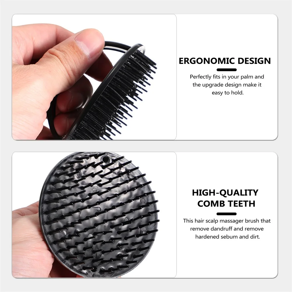 

4pcs Shampoo Brush Scalp Scrubber Massage Combs Plastic Bath Brushes Ergonomic Handle Smooth Comfortable Hairdressing Tools