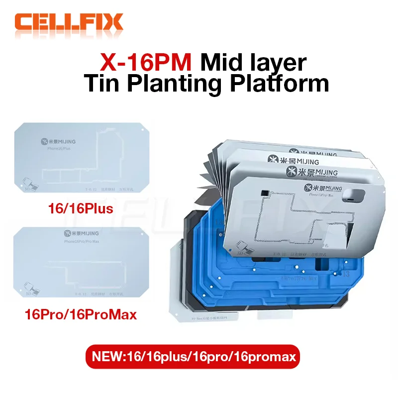 MJ Z20Pro Mid-Layer Planting Tin Template For iPhone X XS 11 12 13 14 15 Pro Max Mini Motherboard BGA Reballing Stencil Platform