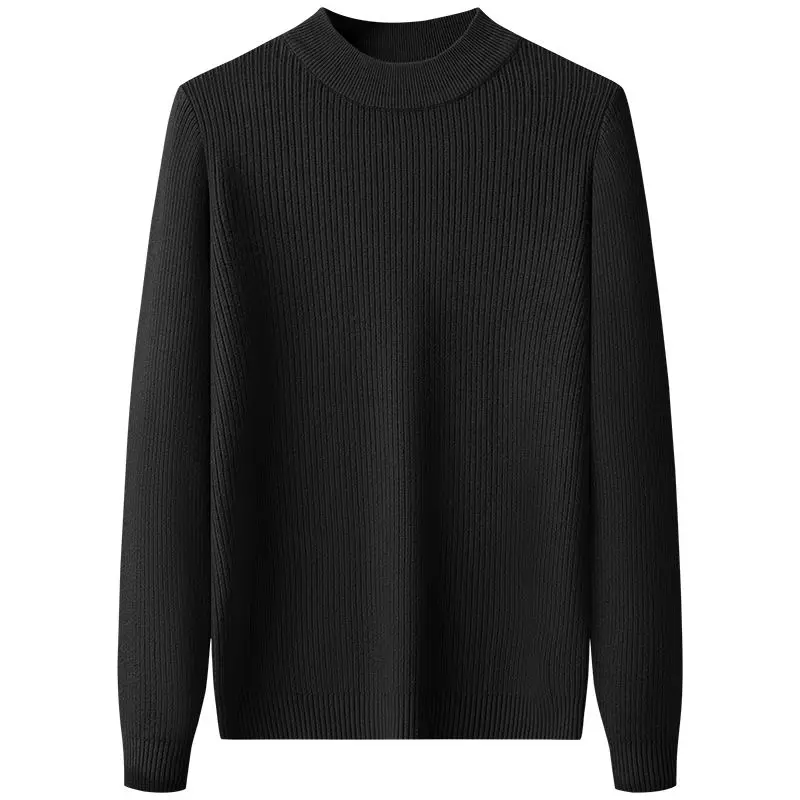 Modieuze Casual Pullovers Voor Heren Met Nephals Voor Herfst En Winter, Dikke Trui, Los Effen Gebreide Onderkant