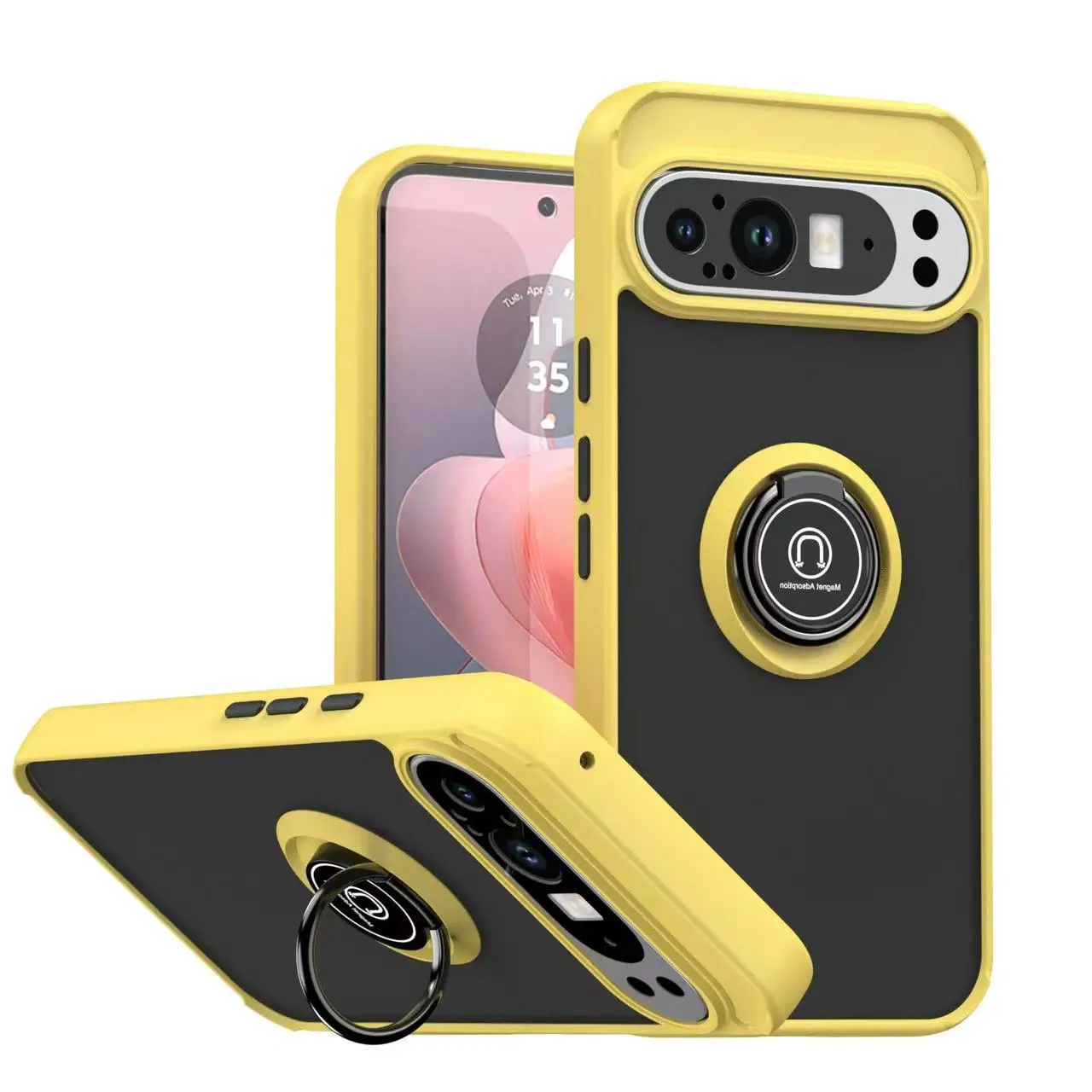 Para Google Pixel 9A 8A 7A armadura mate cubierta magnética de coche para Google Pixel 10 9 Pro XL Pixel 7 8 Pro anillo soporte a prueba de golpes
