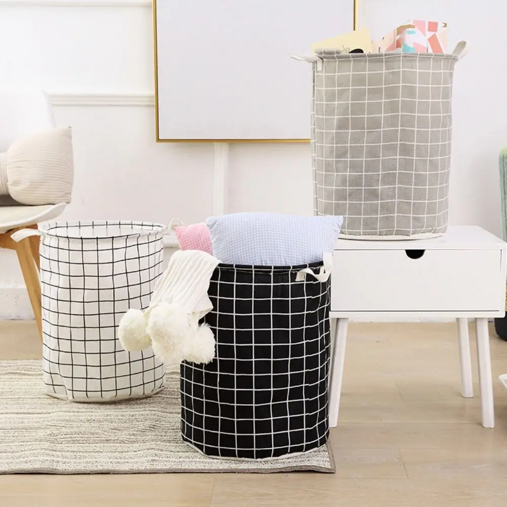 

Cotton Linen Clothes Toys Storage Basket Household Large Capacity Floding Laundry Basket with Handles Dirty Clothes Baskets Home