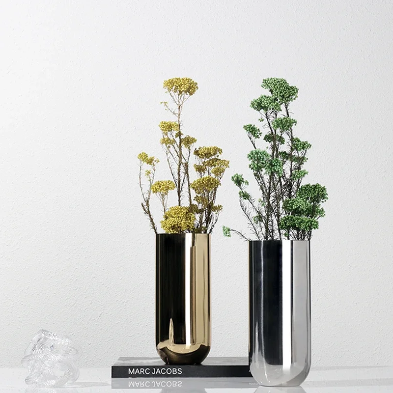 

Vase Home Decor Nordic Stainless Steel Flower Pots Table Decoration Accessories вазы для цветов декор украшения для комнаты