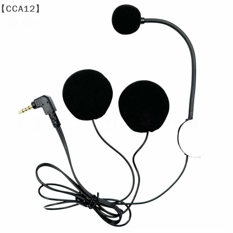 〔CCA12〕오토바이 헬멧 헤드셋 인터콤 마이크 3.5mm 직선형 헬멧 헤드셋 마이크 내장 32Ω 이중 스피커
