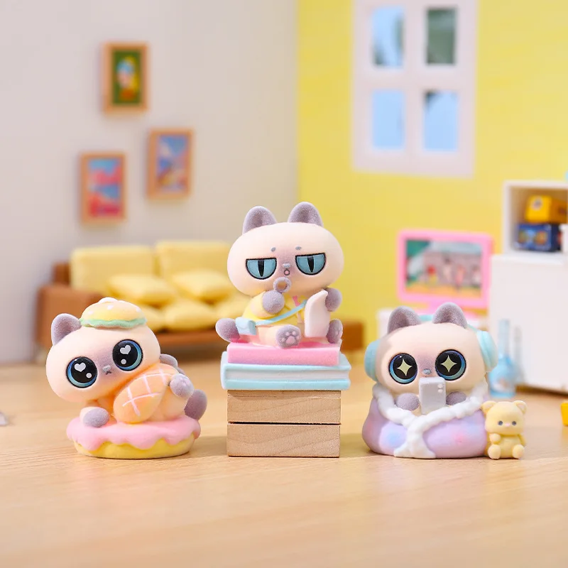 กล่องสุ่มแมวสยามน่ารักสไตล์ฟล็อกกิ้ง ขายดี ของตกแต่งบ้าน ของขวัญเซอร์ไพรส์ ขายส่ง