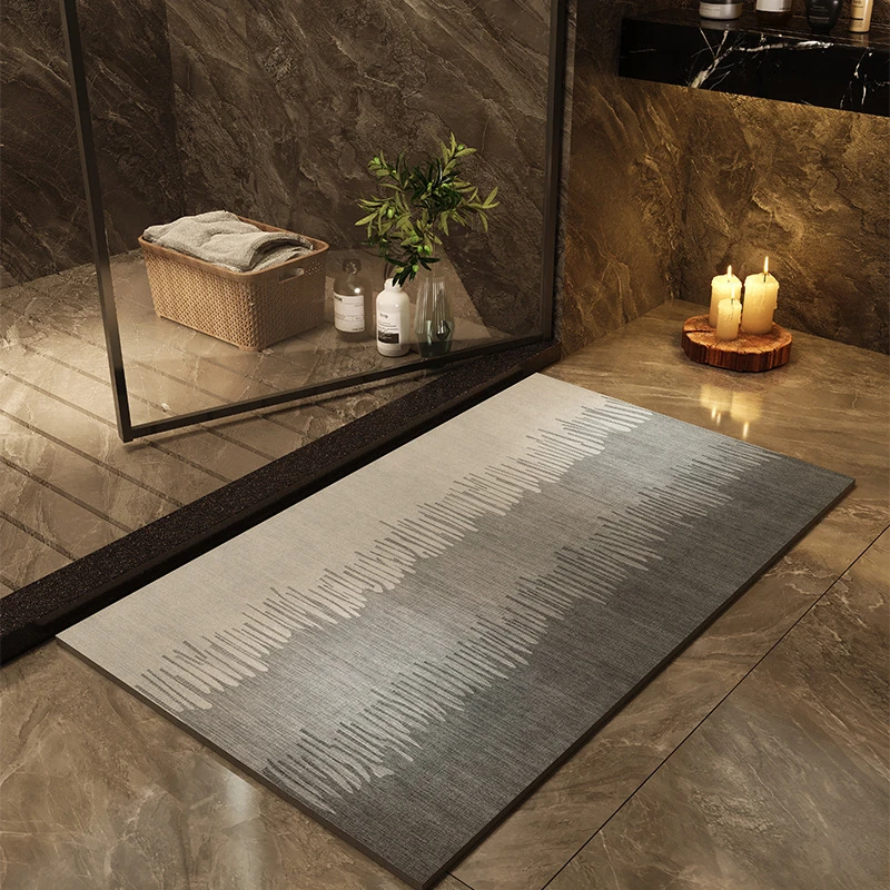 VIKAMA Italian Minimalist Bathroom Mat - Waterproof And Slip-Resistant Entrance Carpet For The Bathroom - Home Decoration