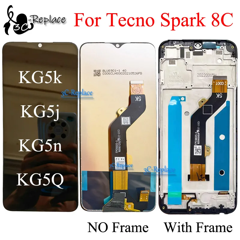 شاشة لمس LCD عالية الجودة بحجم 6.6 بوصة لـ Tecno Spark 8C KG5k KG5j KG5n – تقييم شامل ودليل عملي لاستبدال الشاشة