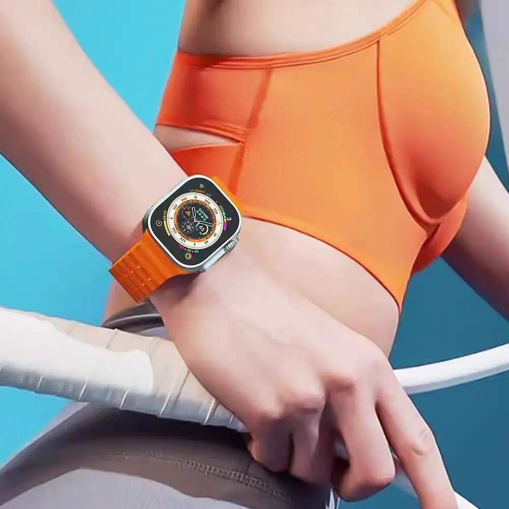المحيط سيليكون حزام ل أبل الترا 2 49 مللي متر الفرقة تنفس سوار ل iWatch سلسلة 10 46 مللي متر 9 8 7 6 SE 45 مللي متر 44 مللي متر حزام