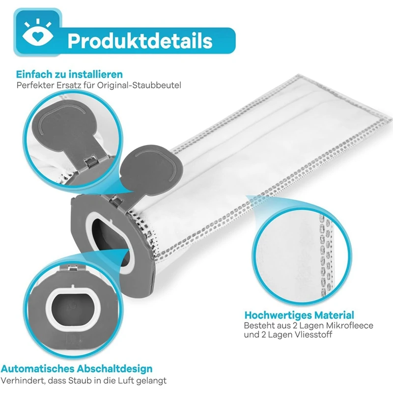 Sacos de vácuo para vorwerk kobold vk7 fp7, peças de reposição de sacos de filtro premium kobold fp7