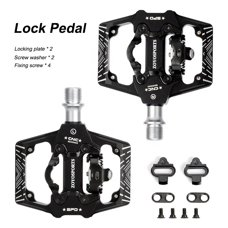 

ZOYOSPORTS Mountain Bike Dual-Purpose Pedal SPD System Stability Bicycle Pedal Pedals MTB Bicycle