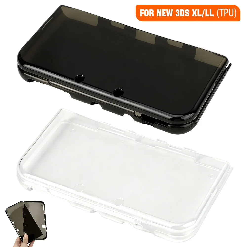 Transparente schwarze/klare TPU-Silikonhülle für NEW 3DS XL LL/NEW 3DS XL, weiche, transparente Schutzhülle, Zubehör für Spielekonsolen. – Detail 10