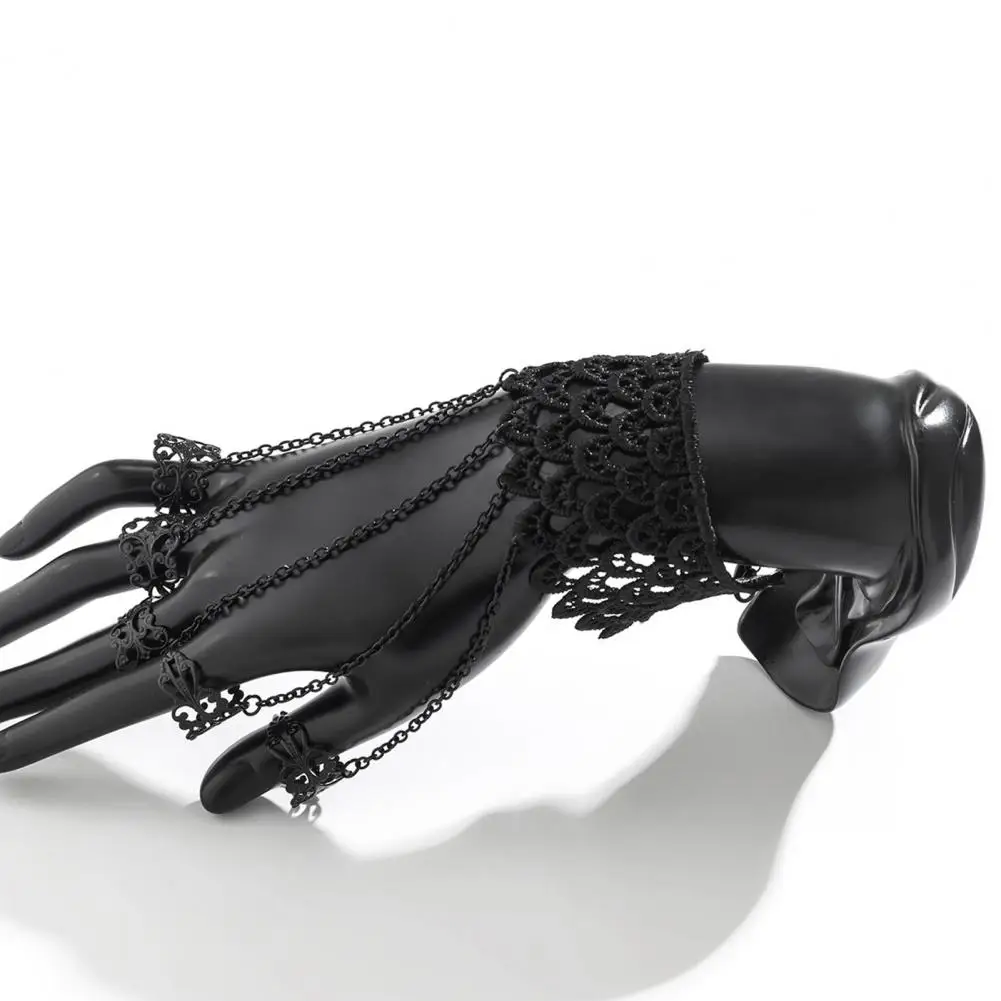 Metal Bracelet Punk Nail Chain Ring Bracelet Ghost Finger Decorative Mittens Adjustable Finger Claw Accessories for A Unique