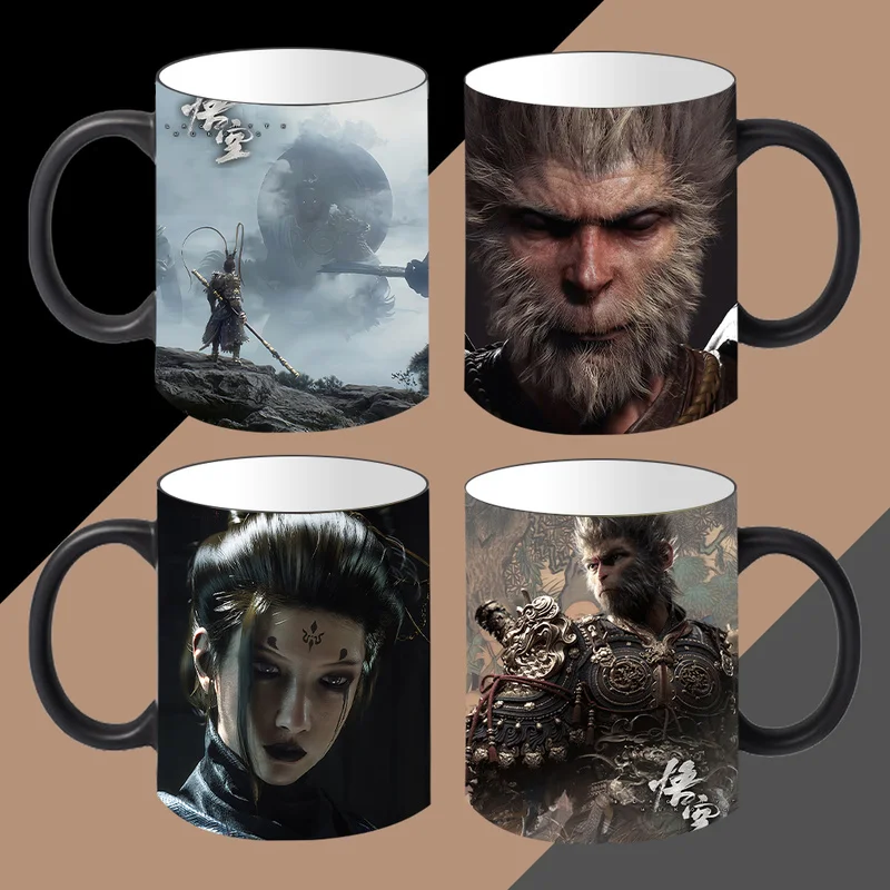 Hot Game Black Myth Wukong Surrounding Destiny Man Print Ceramics Mug Coffee Cup Cup Heating Water Display Pattern ﻿Model Gift