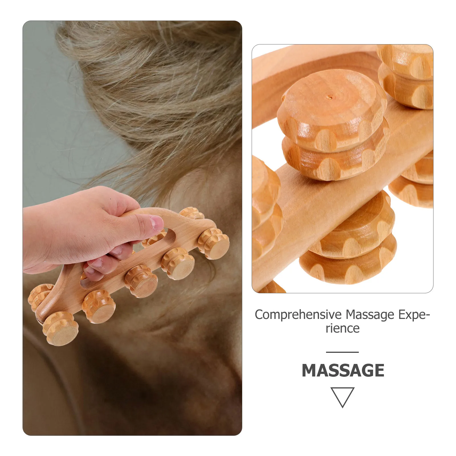 

Wooden For Neck Back Leg Muscle Tension Relief Portable Manual Massager Body Foot Cervical Pain Relief Tool Lightweight Durable