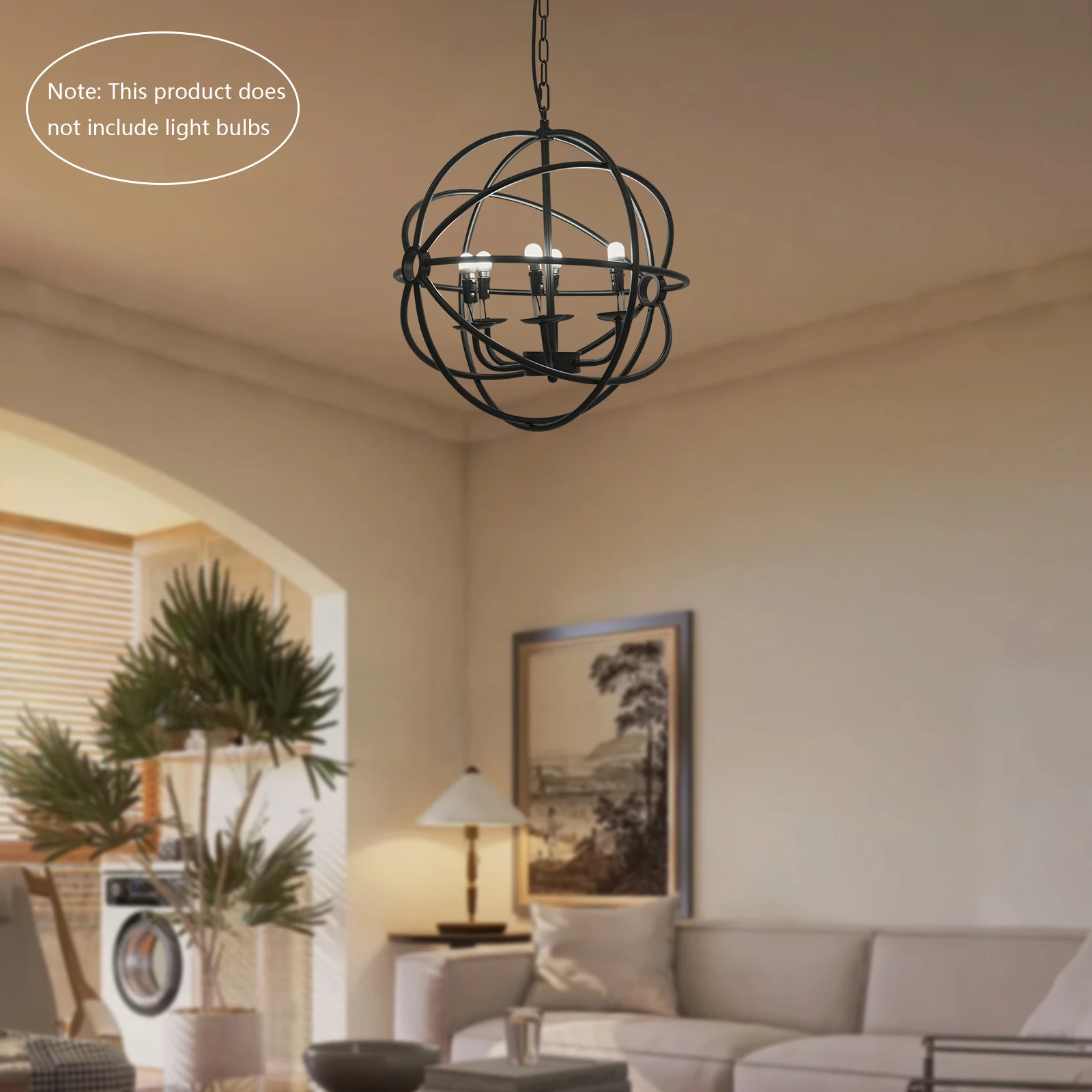 

**Modern Crystal Globe Pendant Light – Stylish Chandelier for Home Décor, U.S. Standard, Bulb Not Included