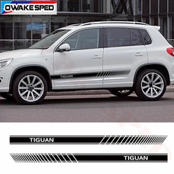 Auto Door Side Skirt Stripes Decal For-Volkswagen Tiguan Car Styling Body Decor Stickers Exterior Accessories Vinyl Decals