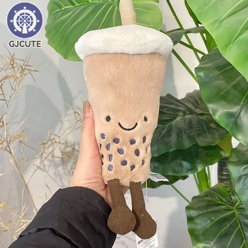 Coussin en peluche de tasse de thé au lait de perle de dessin animé mignon, jouet en peluche de beurre, simulé, nourriture, boisson, doux, oreiller, jouets pour enfants, cadeau d'anniversaire