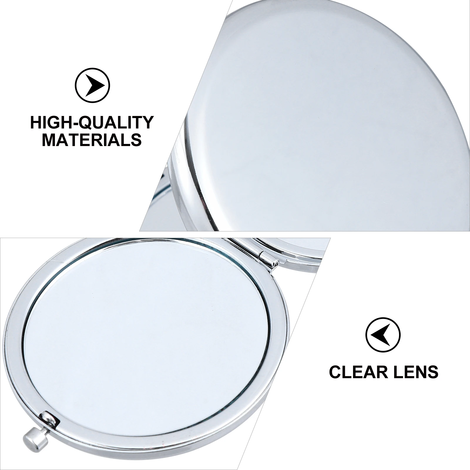 Espelho portátil compacto redondo espelho de maquiagem com superfícies reflexivas de dupla face ideal para carteiras de viagem sacos uso de espaço pequeno