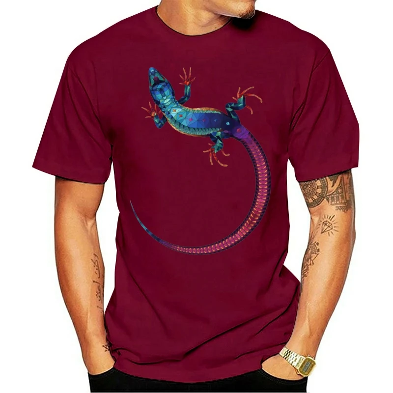 Colors Polygon LIZARD Printed On Top T-shirts Custom Women Men Gift T Shirt 100% Cotton High Quality Print Casual Tshirts 3XL