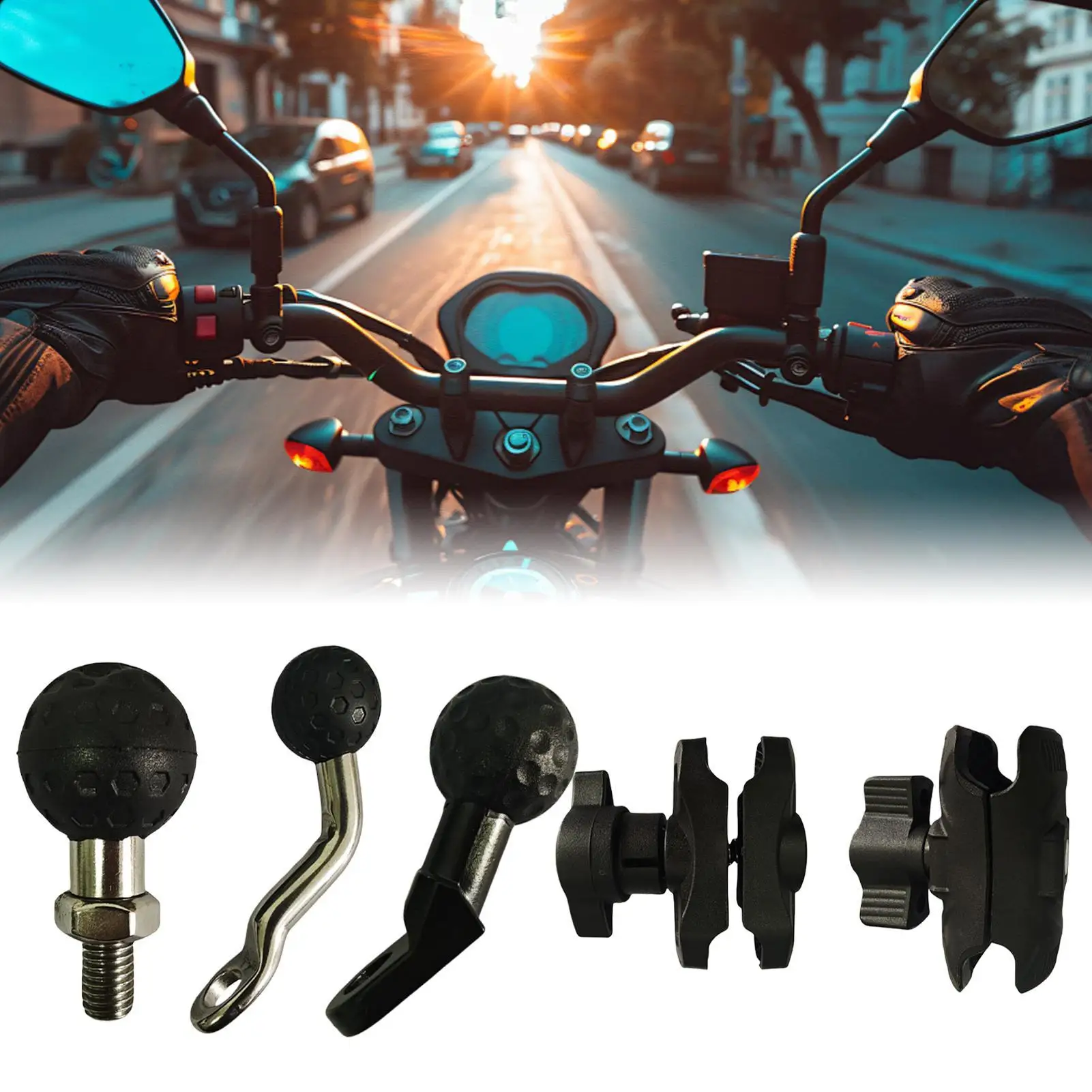

Motorcycle Handlebar Clamp Mount Base Motorcycle Handlebar Mirror Mount Clamp Base Alloy Support 360-Degree Rotation for Urban