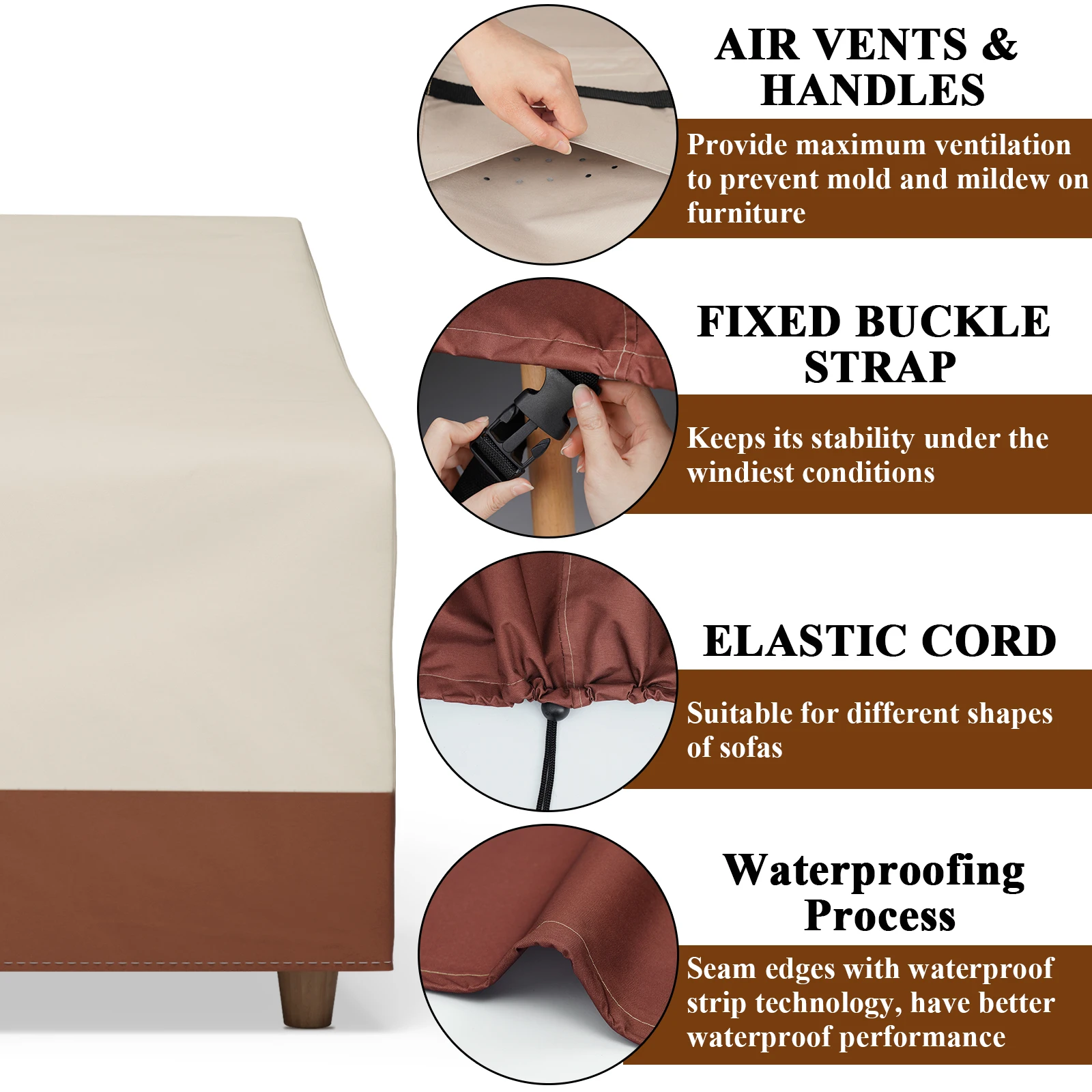 New 420D Outdoor sofa chair cover with handle Garden Waterproof Wind-Proof Anti-UV Against dust Rain Snow Protection Cover