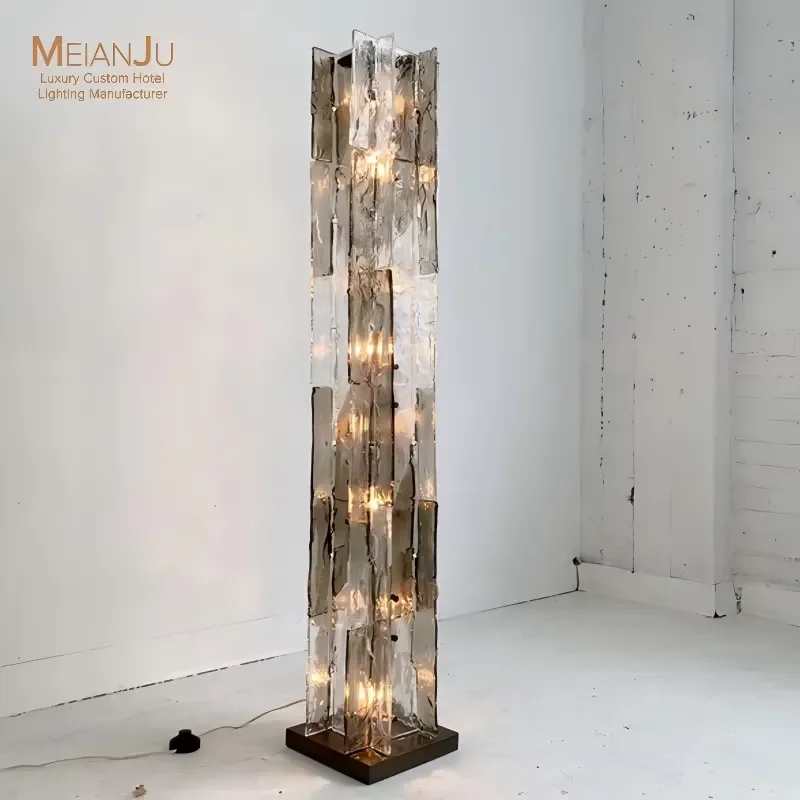 Handmade Murano Glass Floor Lamp E27 Base Italian Luxury European Design LED Light for Living Room Hotel Lobby Decoration