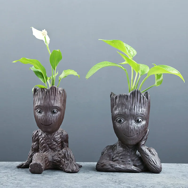 Succulent plant pots Non-porous hydroponics Dill tree man Groot pen holder Tea ceremony ornament plant pots