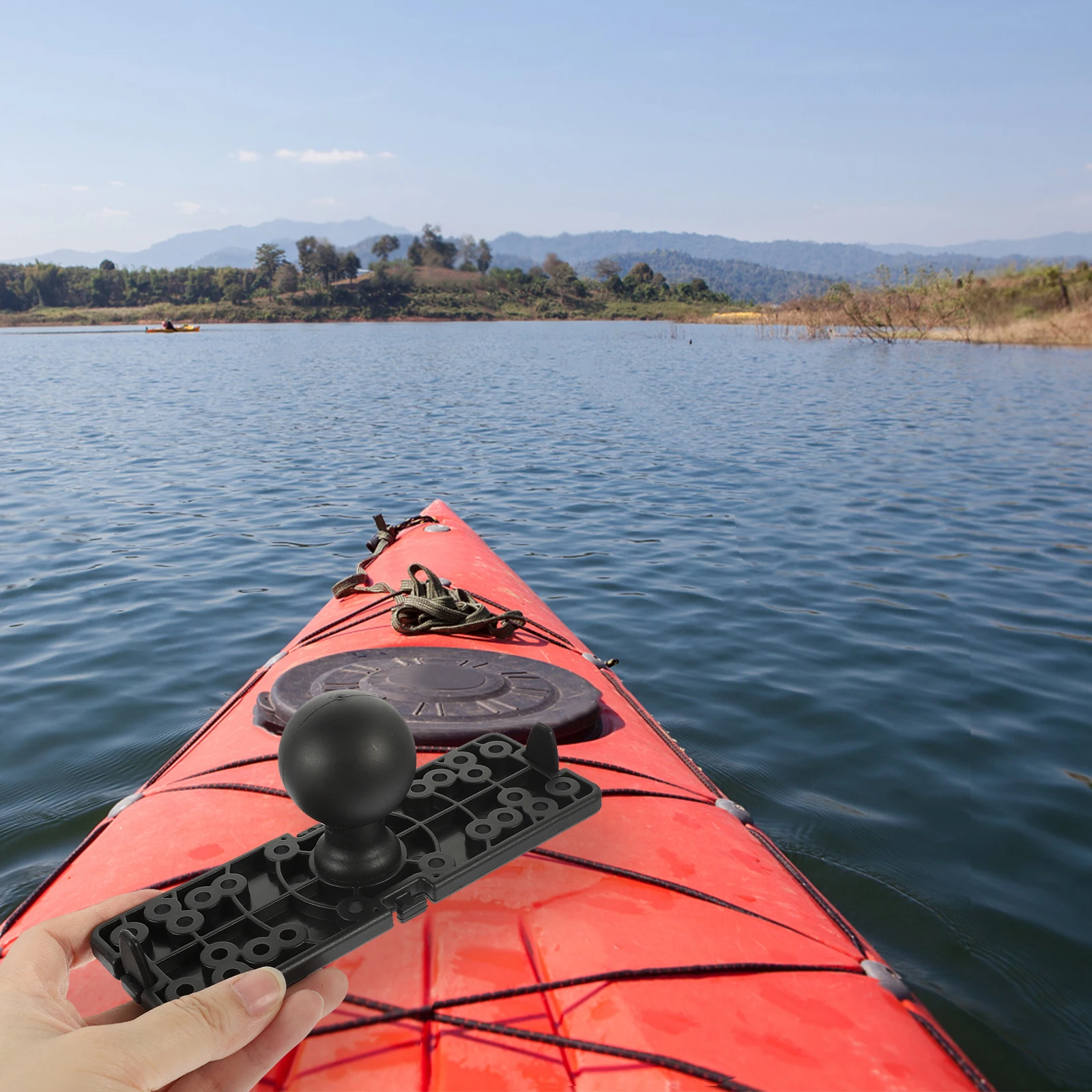 

Square Plate Kayak Navigation Fish Finder Bracket Nylon Silicone Ball Mount Stable Reusable Ball Connector Marine Boat Accessory
