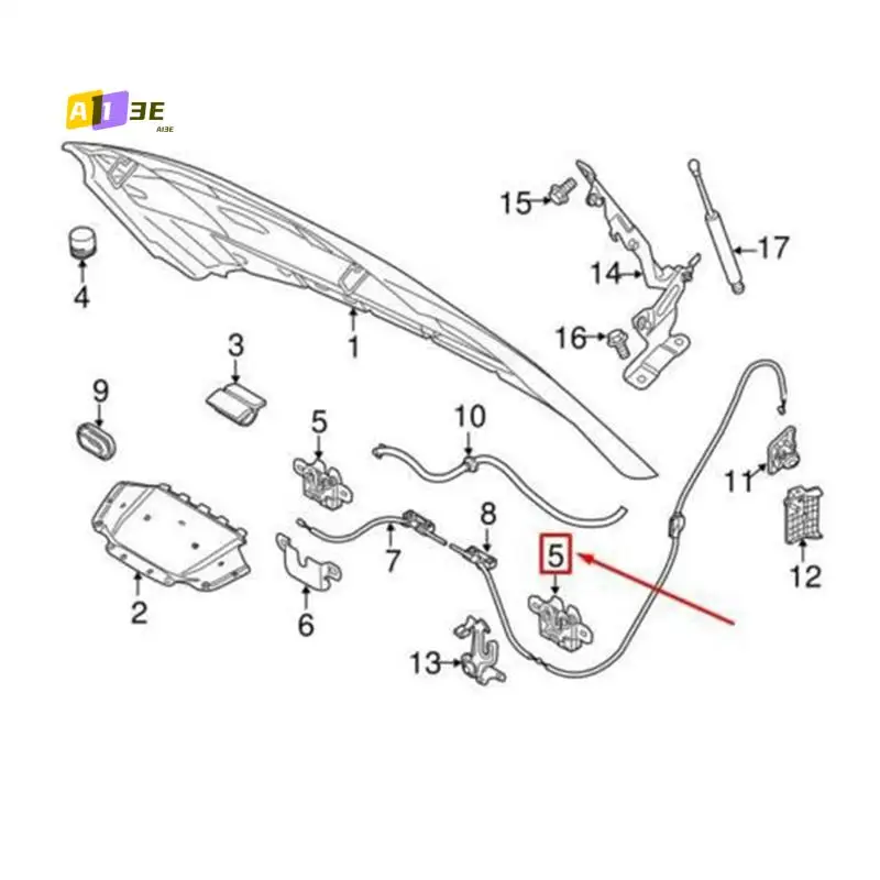 

A03E-Замок капота двигателя автомобиля, замок кабины, дверной замок в сборе для Volvo XC60, 2014 г., 3 контакта, 31425844