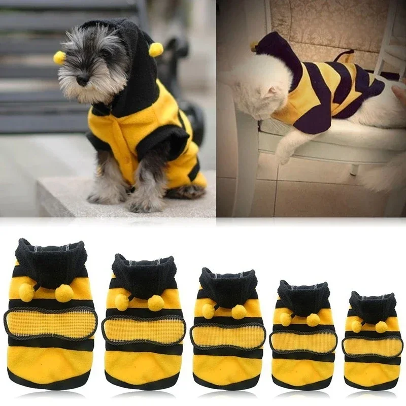 

Bee Pet Puppy Coat Apparel Outfit Fleece Clothes Dog Cat Hoodie Fancy Costume