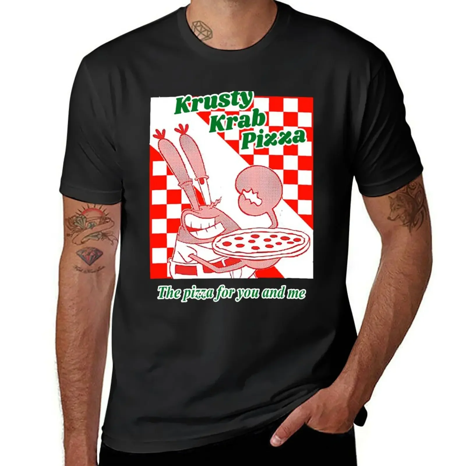 

Krusty Krab Pizza T-Shirt for a boy plain men clothing