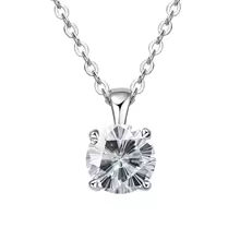 Classic Yellow Gold Cubic Zirconia Pendant 18K Silver Plated - Silver Sakura Cut