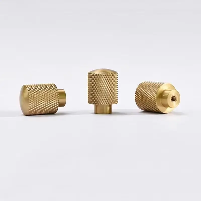 Retro 8PCS Solid Brass Knurled Furniture Pulls Handles Drawer Knobs Cupboard Wardrobe Closet Dresser Shoe Cabinet Pulls Knobs