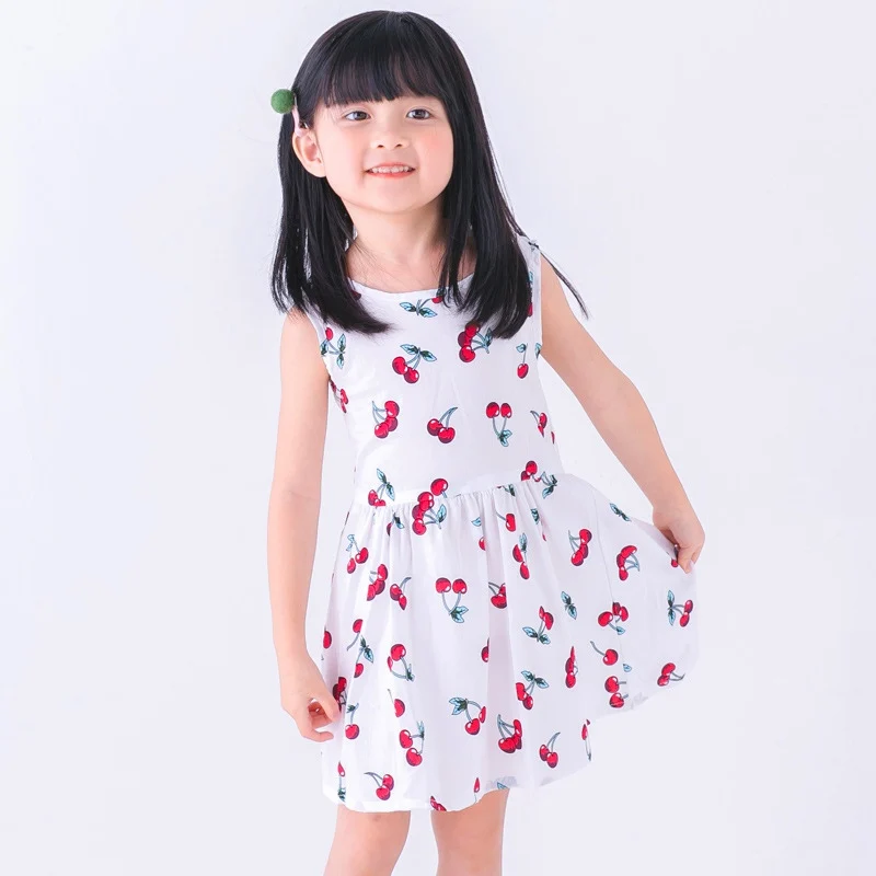 2-9T Summer Kids Girl Dress Sweet Floral Animal Printed Bowknot Backless Sleeveless Dresses Fashion Casual Sundress Vestidos