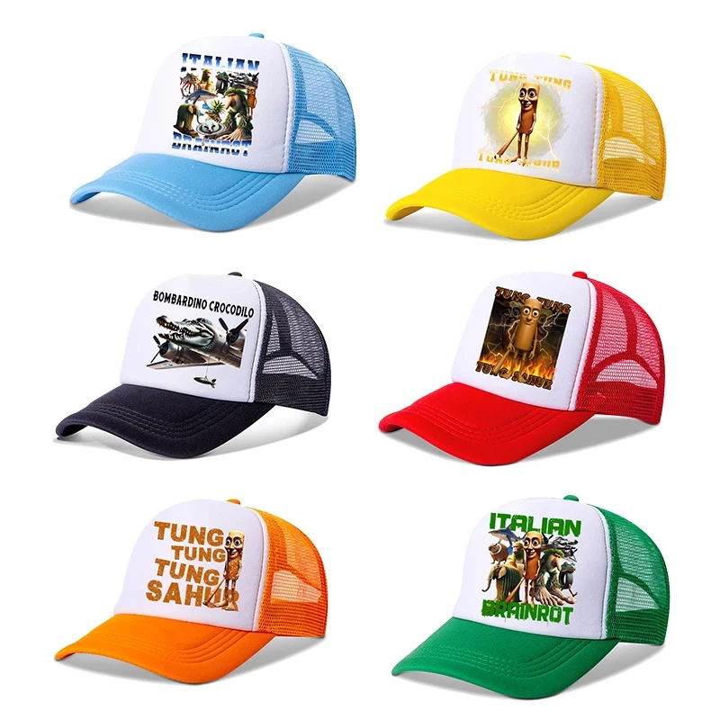 

Tung Tung Tung Sahur Baseball Caps Funny Kawaii Anime Figures Sun Hats Summer Outdoor Parent Child Casquette Sombrero Beach-hat