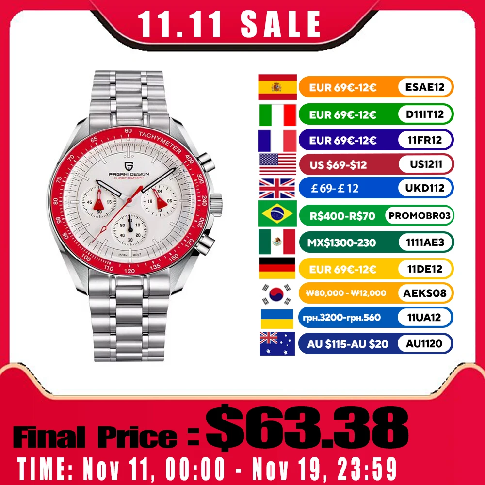

2025 New PAGANI DESIGN Men's Watch Luxury Chronograph Watches Sports Wristwatch Auto Date Clocks Complete Calendar reloj hombre